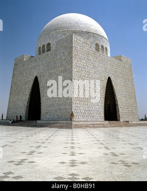 Mazar-e-Quaid ou Mausolée national, mausolée de Muhammad Ali Jinnah, marbre, Karachi, Pakistan Banque D'Images