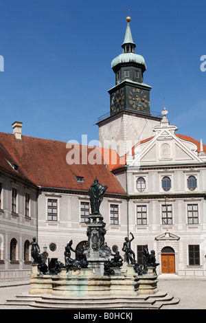 Fontaine dans la cour de la Residenz, Résidence de Munich, Munich, Bavière, Allemagne Banque D'Images
