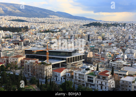 Athènes, vue vers le sud de l'Acropole, Athènes, Grèce Banque D'Images
