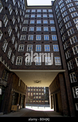 Cour intérieure, façade bâtiment Sprinkenhof, Hambourg, Allemagne Banque D'Images