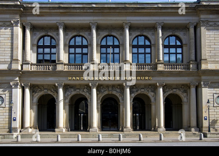 La façade de l'immeuble, la Chambre de Commerce, Hambourg, Allemagne Banque D'Images