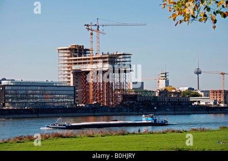 Site de construction, Kranhaus 1, port Rheinauhafen à Cologne, Rhénanie du Nord-Westphalie, Allemagne, Europe Banque D'Images