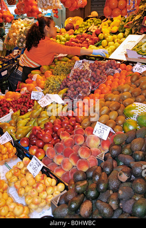 Marché de La Boqueria Barcelone Catalogne Espagne Banque D'Images