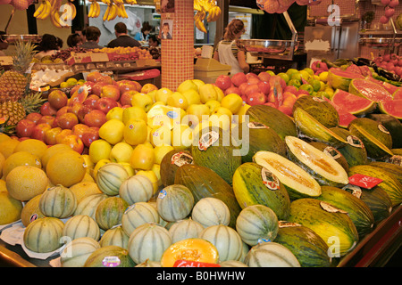 Marché de La Boqueria Barcelone Catalogne Espagne Banque D'Images