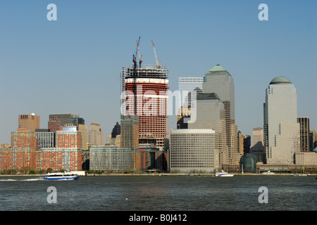 Le centre-ville de Manhattan avec Ground Zero Construction Site Banque D'Images