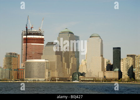 Manhattan skyline avec Ground Zero construction site Banque D'Images