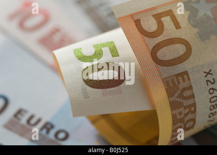 Close up de 50 euros Banque D'Images