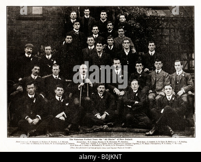 1905 tous les Noirs les originaux l'équipe de rugby de Nouvelle-Zélande qui a visité les îles britanniques et n'a perdu qu'un match au Pays de Galles Banque D'Images