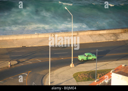 Vue aérienne el malecon Cuba La Havane Banque D'Images