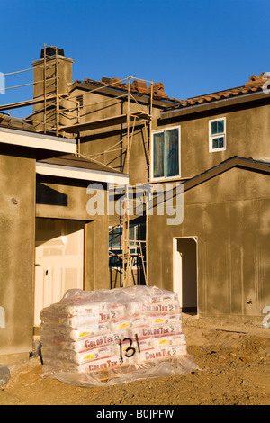 La construction d'une nouvelle maison Winchester Road Temecula Valley Californie du Sud USA Banque D'Images