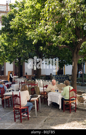 Séville, Andalousie, espagne. Restaurant du Plaza Dona Elvira Banque D'Images