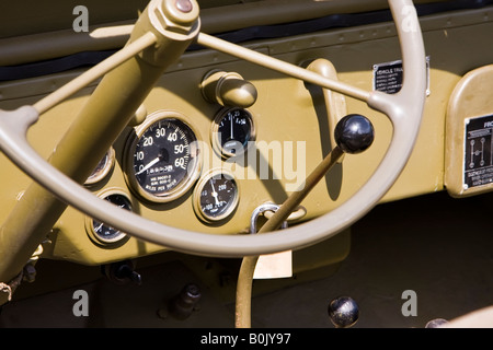 American WW2 jeep de l'intérieur Banque D'Images