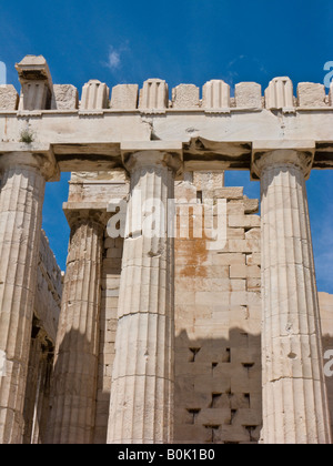 Détail de la façade sud du Parthénon, Acropole, Athènes, Grèce Banque D'Images