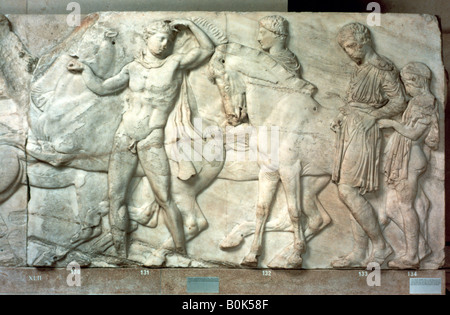 Cavaliers de la frise du Parthénon, 438-432 BC. Artiste : Inconnu Banque D'Images