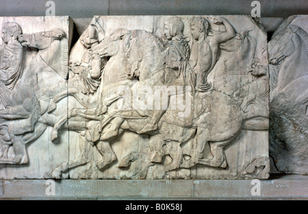 Cavaliers de la frise du Parthénon, 447-432 BC. Artiste : Inconnu Banque D'Images