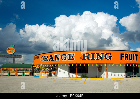 La fameuse bague orange stand de fruits à Kissimmee, Floride USA Banque D'Images