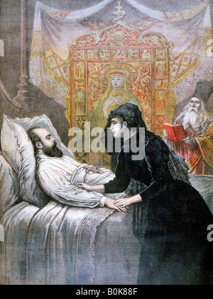 La mort du Tsar Alexandre III de Russie, en 1894. Artiste : Henri Meyer Banque D'Images