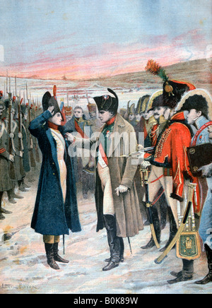 Présentation de Napoléon femme officier Marie Schellinck avec la Légion d'honneur, 1808 (1894). Artiste : Lionel Noel Royer Banque D'Images