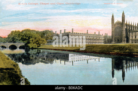 King's College, King's College et Clare College, Cambridge, au début du xxe siècle. Artiste : Inconnu Banque D'Images