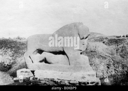 Statue de lion de Babylone, Babylone, Babel, Mésopotamie, 1918. Artiste : Inconnu Banque D'Images