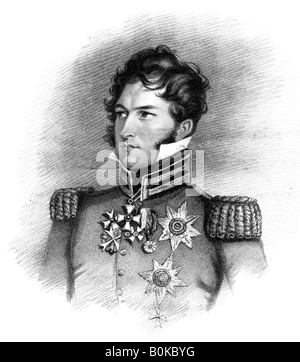 Le Prince Léopold George Christian Frédéric de Saxe-Cobourg-Saalfeld, 1816.Artiste : Henry Meyer Banque D'Images
