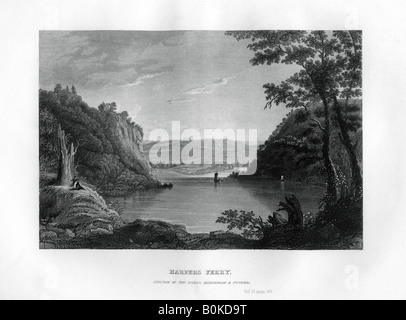 Harpers Ferry, jonction des rivières Potomac et de la Shenandoah, en Virginie de l'Ouest, USA, 1855. Artiste : Inconnu Banque D'Images