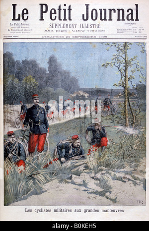 Location français corp sur les manoeuvres militaires, 1896. Artiste : Henri Meyer Banque D'Images