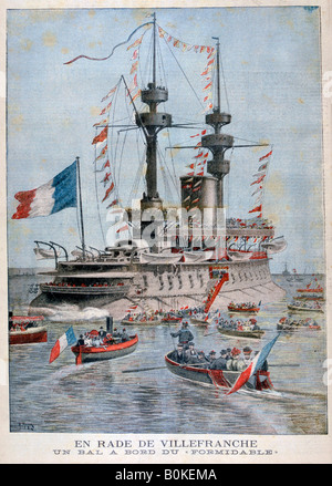 Une balle à bord du cuirassé 'Formidable', le port de Villefranche, France, 1896. Artiste : Henri Meyer Banque D'Images