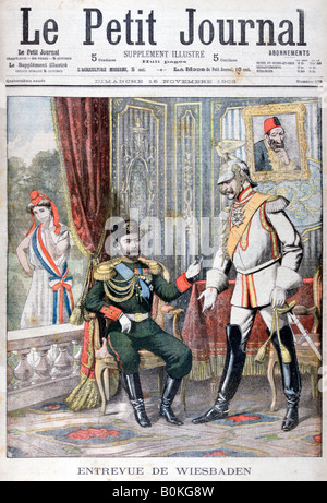 Rencontre entre le Tsar Nicolas II et l'empereur Guillaume II, Wiesbaden, Allemagne, 1903. Artiste : Inconnu Banque D'Images