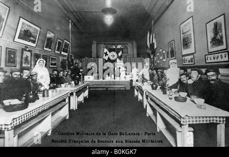 Cantine militaire, Gare St Lazare, Paris, Première Guerre mondiale, 1914-1918. Artiste : Inconnu Banque D'Images