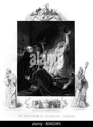 Le martyre de l'Archevêque Cranmer, 1556, (1877). Artiste : J Rogers Banque D'Images