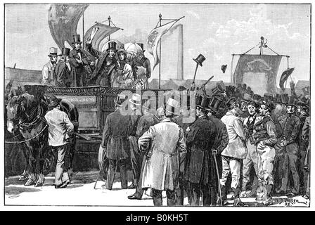 La manifestation chartiste sur Kennington Common, 1848, (1900).Artiste : William Barnes Wollen Banque D'Images