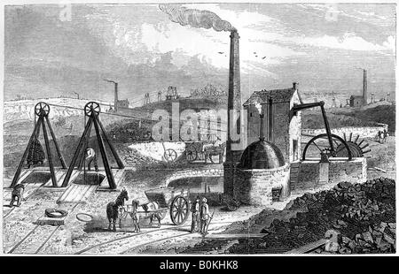 Whimsey, ou dessin moteur charbon dans le Staffordshire collieries, 1886. Artiste : Inconnu Banque D'Images