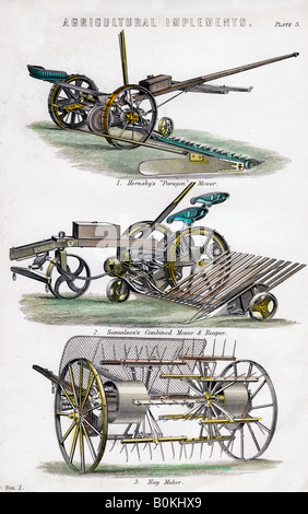 Des outils agricoles, 19e siècle. Artiste : Inconnu Banque D'Images