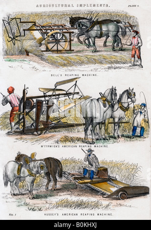 Des outils agricoles, 19e siècle. Artiste : Inconnu Banque D'Images