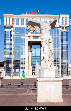 Statue de la victoire de Samothrace, quartier Antigone, Montpellier, Occitanie, France Banque D'Images