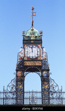 Eastgate Clock, Chester, England, Printemps 2008 Banque D'Images