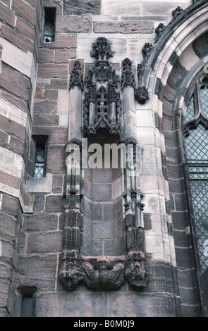 Détail de la sculpture de la cathédrale de Chester (St. Werburgh's), Chester, England, Printemps 2008 Banque D'Images