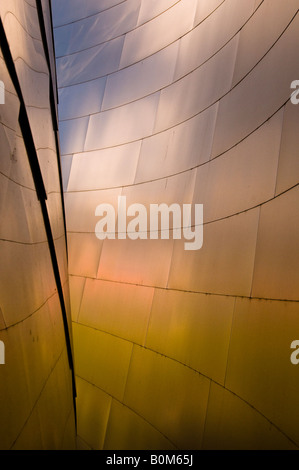 Panneaux métalliques modernes du Walt Disney Concert Hall à Los Angeles. Banque D'Images