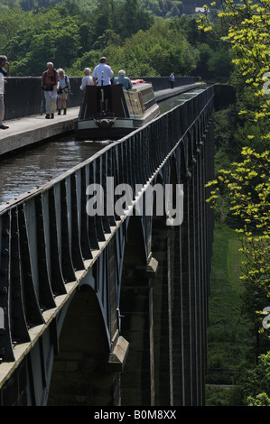 Aqueduc de Pontycysllte portant le canal de Llangollen sur la rivière Dee à Wrexham, Wales Banque D'Images