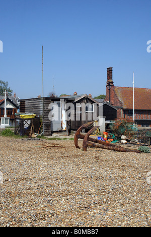 Cabanes de pêcheurs à Aldeburgh. Le Suffolk. L'Angleterre. Banque D'Images