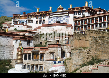 Ganden, premier et principal monastère Gelugpa au Tibet, en Chine. Banque D'Images