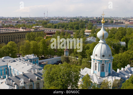 La cathédrale Smolny à Saint-Pétersbourg, en Russie. Banque D'Images