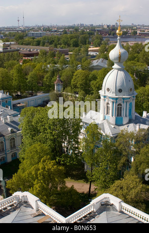 La cathédrale Smolny à Saint-Pétersbourg, en Russie. Banque D'Images