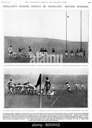 Écosse v Angleterre 1931 win 2819 Sylvestre le plus haut score Calcutta Cup jeu avant un monde foule record de 75 000 Banque D'Images