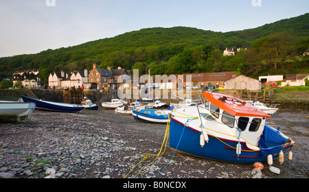 Marée basse à Porlock Weir en Angleterre Somerset Exmoor National Park Banque D'Images