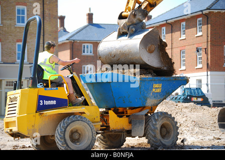 Engins de terrassement sur le développement de nouveaux logements, 2004/2005, Dorchester, Dorset, Angleterre, Royaume-Uni Banque D'Images