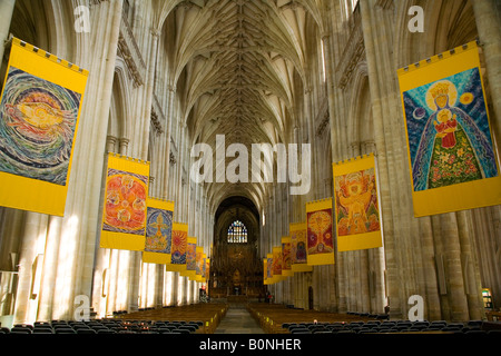 La cathédrale de Winchester dans le Hampshire UK Banque D'Images