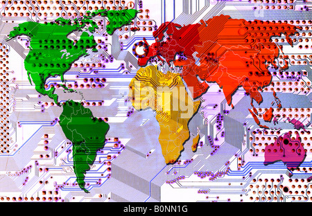 Résumé de l'illustration le monde de l'informatique - technologie abstract Banque D'Images