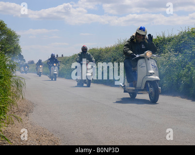 Sur les scooters Mods club ride out 2008 lors Banque D'Images